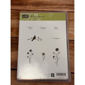 STAMPIN' UP! 120127 SILHOUETTE SENTIMENTS RUBBER CLEAR MOUNTED STAMP SET OF 8